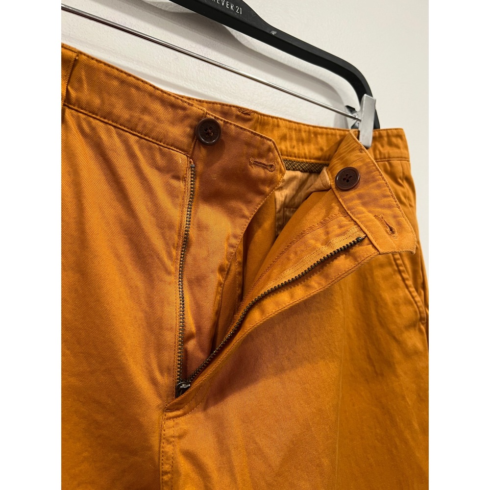 Fred Perry Chino Pants Mens 36 Orange Cotton Straight Leg Mustard Twill Trousers - Picture 10 of 12